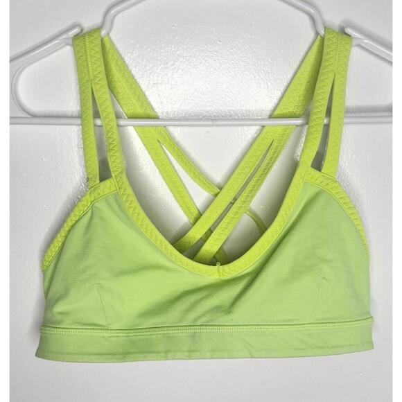 Lululemon Free To Be Bra Womens Size 6 Yellow Strappy Sports Bra Yoga Athletic - Picture 1 of 5